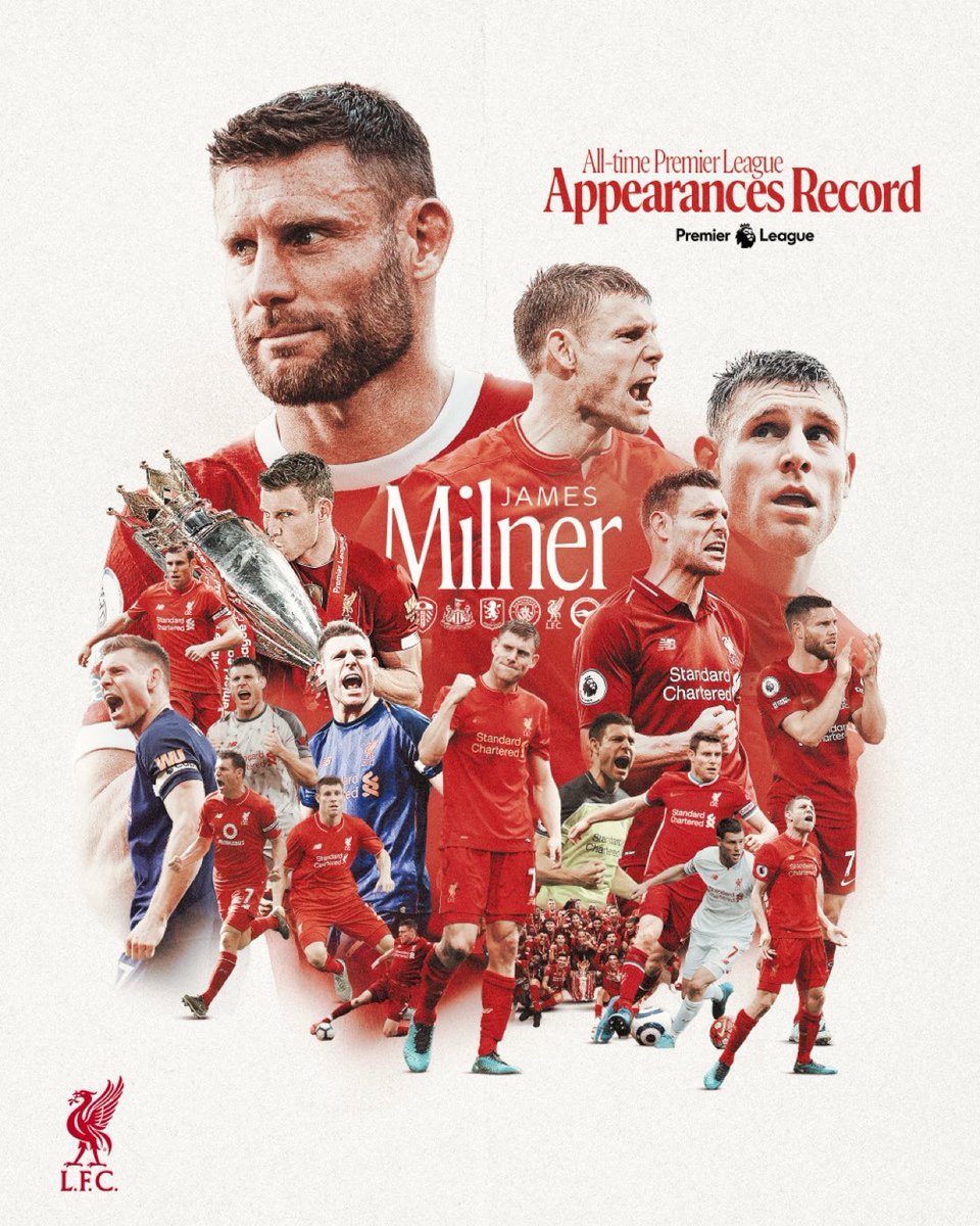 A record-breaking appearance for James Milner 👏

An incredible achievement, congratulations! 🙌❤️