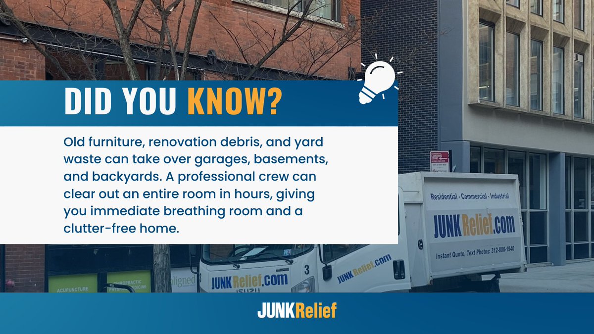 JunkRelief's tweet image. Overstuffed garage? Basement full of renovation debris? You can put the space to better use after removing the junk. ✅

#DeclutterChicago #JunkRelief #HomeReset