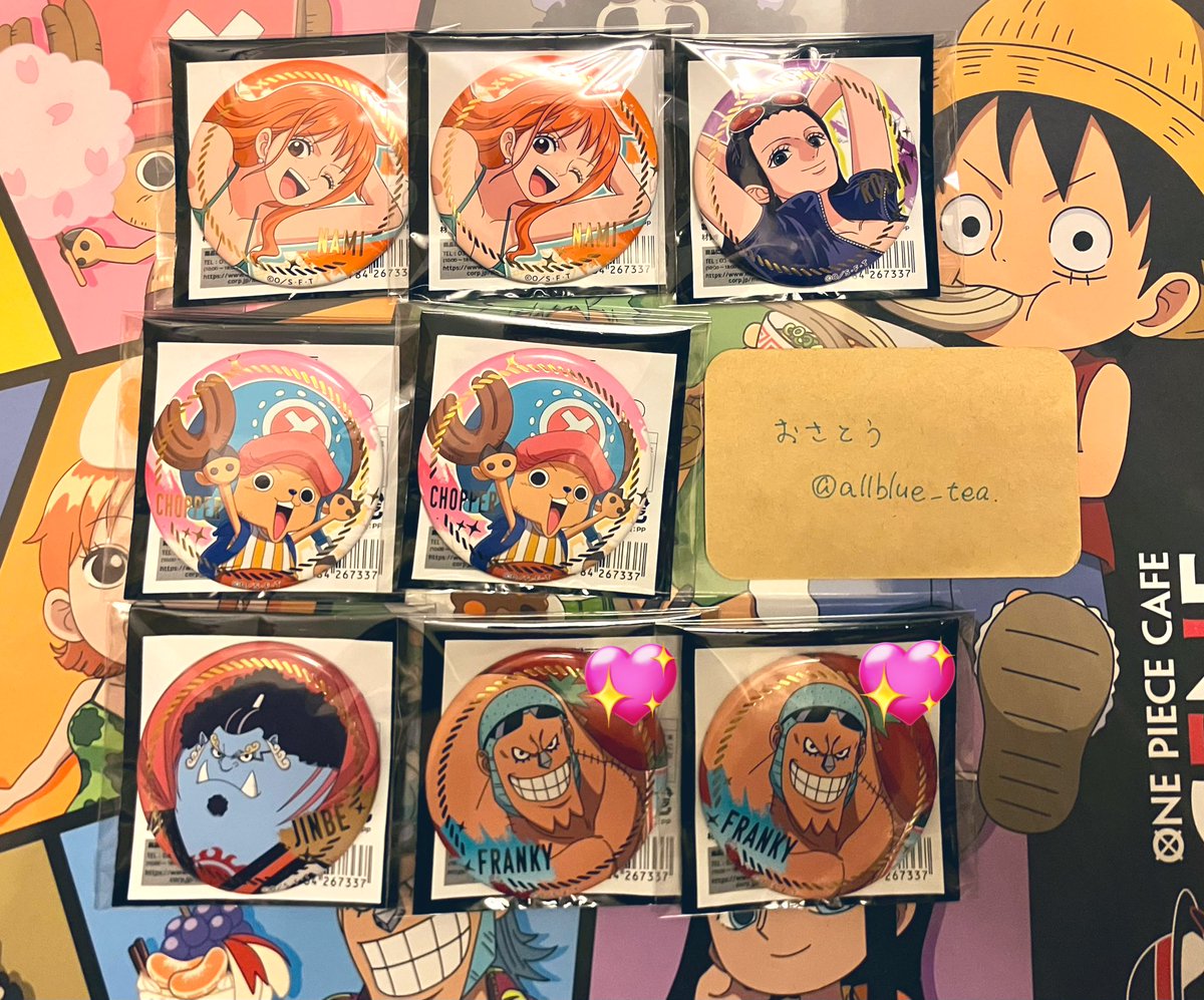 allblue_tea's tweet photo. 交換 譲渡 ワンピース ONEPIECE ONE PIECE CAFE GENE トレーディングミニキャラアクリルスタンド トレーディング箔押し缶バッジ アクリルスタンド アクスタ 缶バッジ 缶バ

求: 同種>異種 サンジ or 定価＋送料 
譲: 画像参照＋ 画像外にコースタージンベエ、特典ジンベエ https://t.co/BX4ziGiYZi