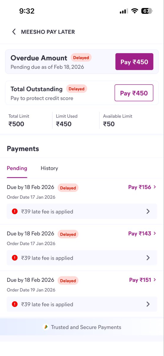 Mohdparvez04's tweet photo. @Meesho_Official @MeeshoCare
Paid ₹484 on 5 Feb (UTR:102395018407) but still showing overdue + charging late fees ₹39×3.
This is unfair &amp; harassment.
Please resolve immediately.
@RBI 
#MeeshoPayLater #ConsumerRights https://t.co/yIBR04gF06