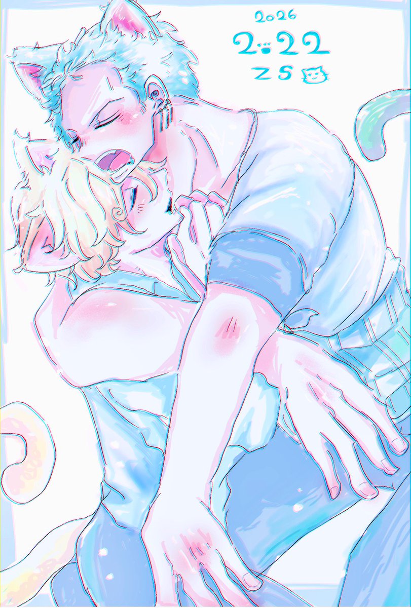 にゃんにゃんにゃんゾサ🐱🐱💚💛
 #zosan #ゾロサン