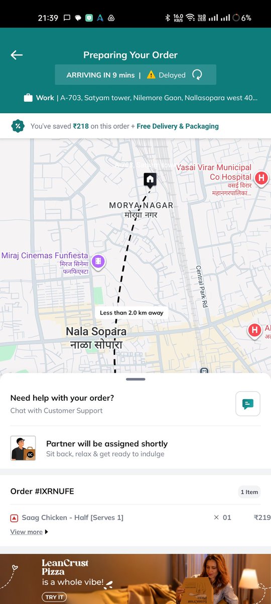 chatursachin's tweet photo. @eatclubsupport Ordered at 8:36 pm still  shows preparing .. what a pathetic service https://t.co/1V12BEm5Rs