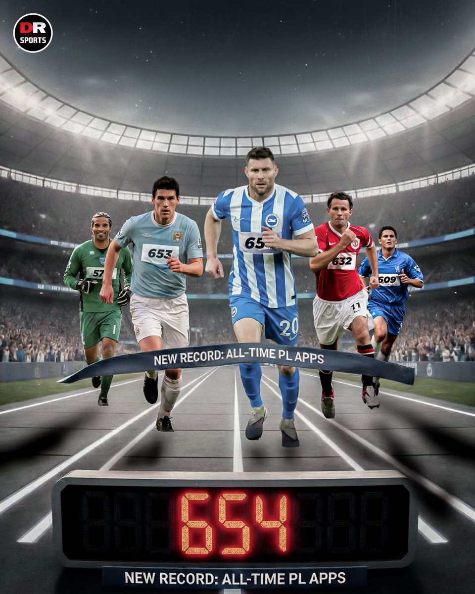 drsportsmedia's tweet image. Congratulations to James Milner on making his record-breaking 654th Premier League appearance! 👏 

#JamesMilner #Brighton #Premier League