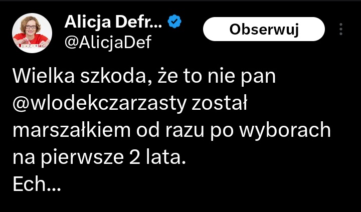 Wielka szkoda, że po 89 nie zrobiono dekomunizacji bo teraz taka pani Ala razem z panem Włodkiem leżeli w tym samym wysypisku komuszych odpadów. Oj szkoda 😰