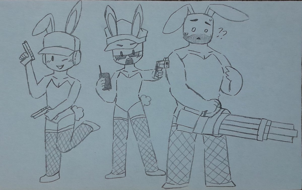 keiko_seraph25's tweet photo. Bunny Bunny Bunny!!!
[🐰💚🔫], [🐰💙📣], [🐰❤️💥]
#TowerDefenseSimulator
#TDSfanart
#TDS
#CommanderTDS
#ScoutTDS
#MinigunnerTDS https://t.co/9Jvol5091I