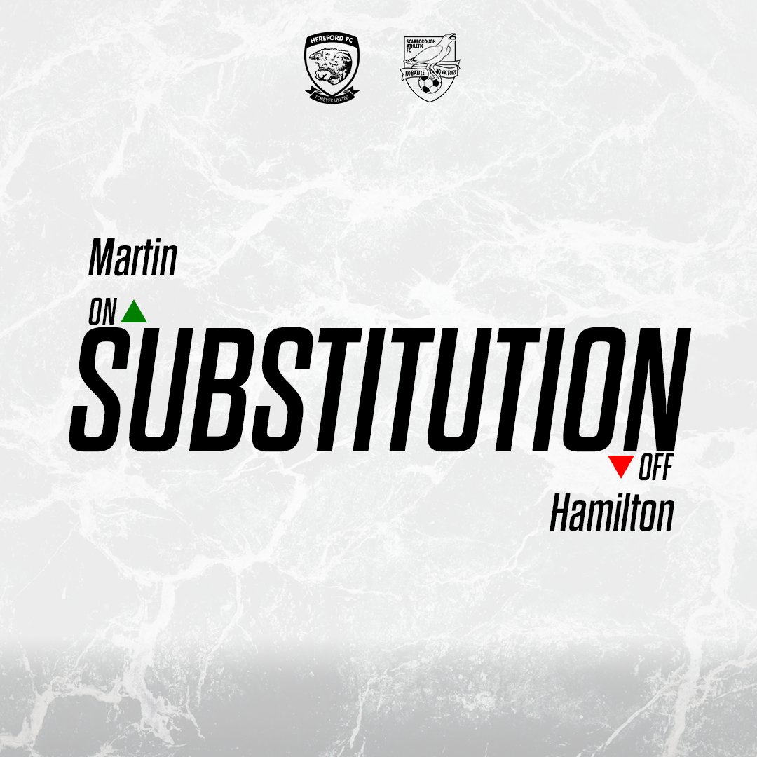 51' | Hereford change. 🔀

HER⚪ 0-2 🟡SCA
#COYW | #OurCity