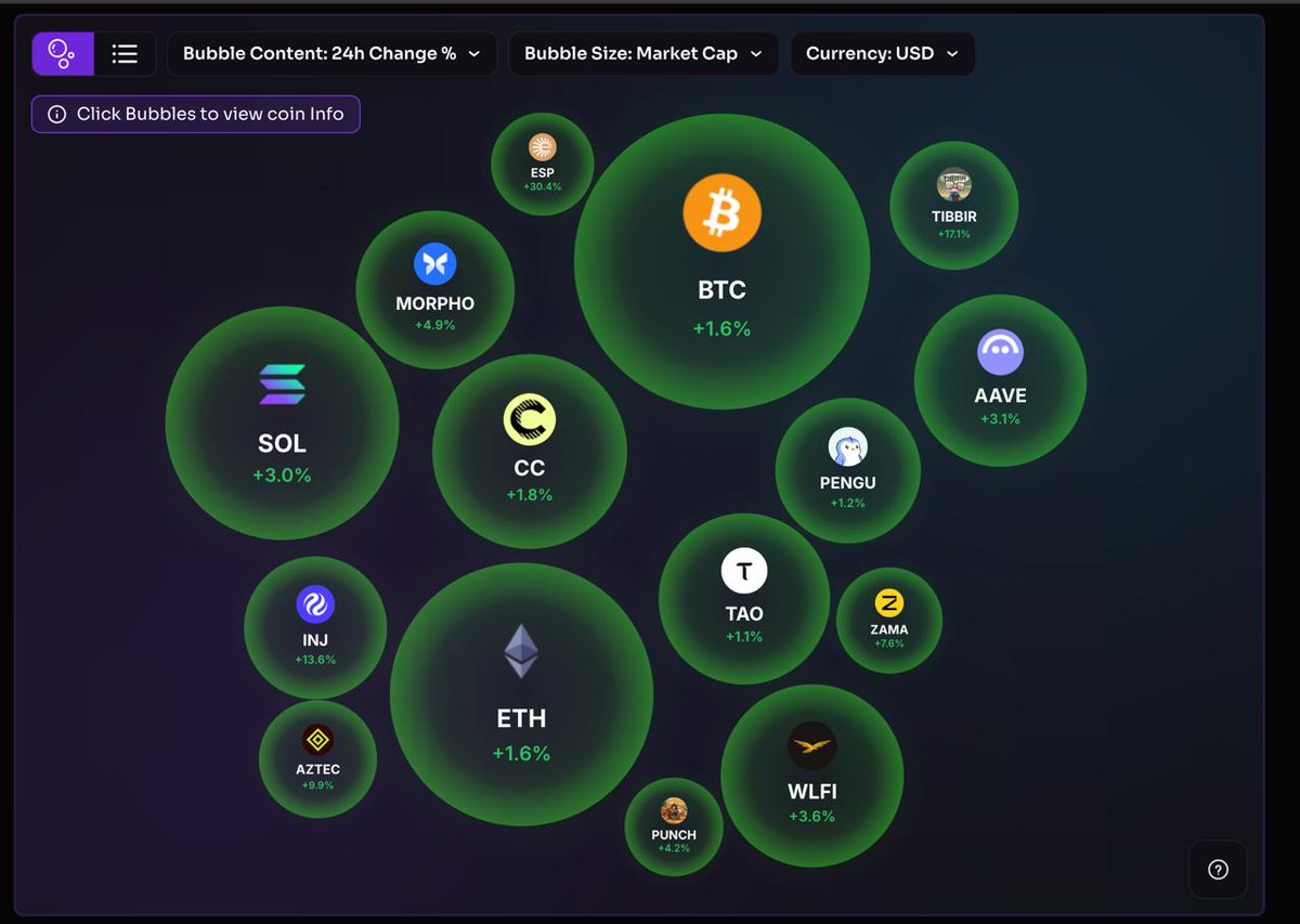 Strong green across the board right now.

Track every move in real time on the bubble dashboard
 laikalabs.ai/app/crypto-bub…