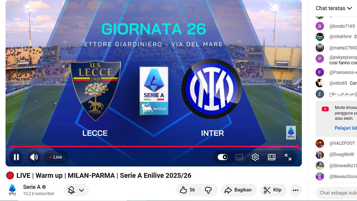 Min <a href="/SerieA_ID/">Lega Serie A</a> bilangin kang YouTubenya salah kasih title Live