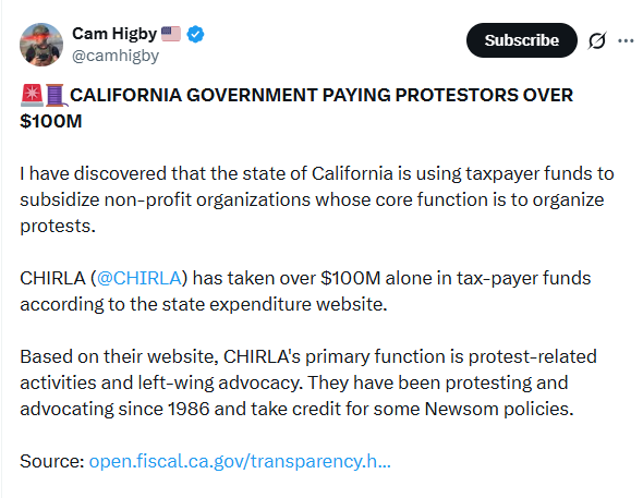RYboating's tweet image. It's True: Gavin Newsom's California Government Has Paid Protestors Over $100 Million

CA taxpayers, are you ok with your tax dollars paying for protesters? 🤔

I have to ask if even $1 of tax money actually goes to help the citizens of CA? 

It seems all the money in CA is