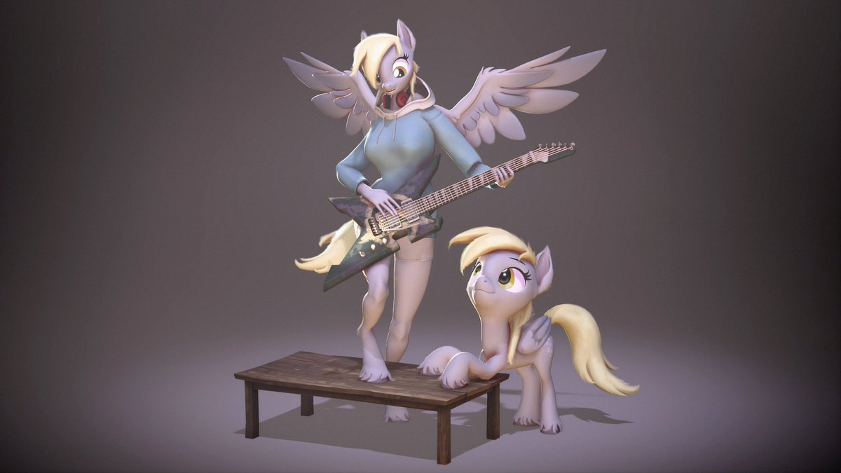 Wrethyo's tweet photo. Derpy is learning to play an instrument.
#sfm #mlp #3d #pony https://t.co/bZ0HX4EEqW