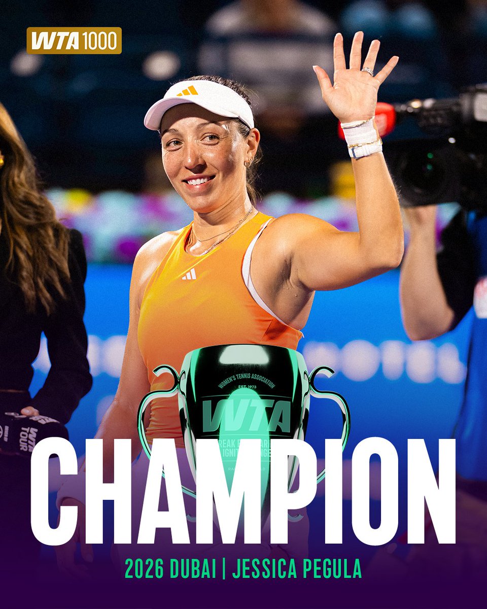 Reigning SUPREME 🏆
 
<a href="/JPegula/">Jessie Pegula</a> defeats Svitolina 6-2, 6-4 to take home the title in Dubai 👏 
 
#DDFTennis