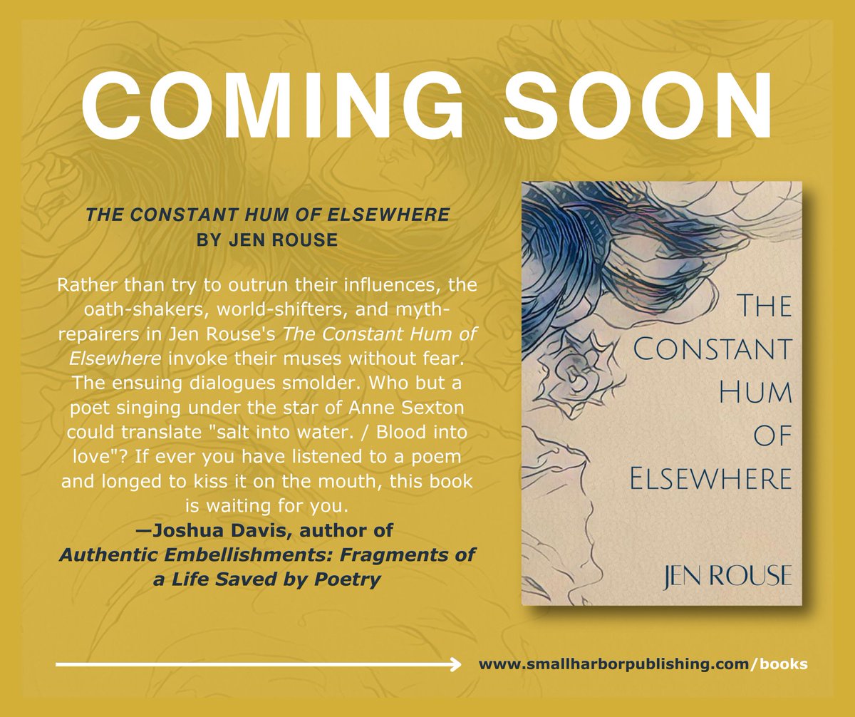 harbor_review's tweet photo. Coming soon 📚 The Constant Hum of Elsewhere by Jen Rouse — a poetry collection that smolders with myth, longing, and fearless voice. If you’ve ever wanted to kiss a poem on the mouth, this one’s for you. Stay tuned: https://t.co/GH75JOllnM https://t.co/EHGqK8l2G8