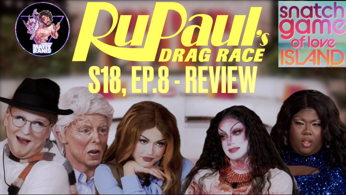 themattyrants's tweet image. RuPaul’s Drag Race: Season 18, Ep.8 - Review youtube.com/live/tEXHkS9XZ… via @YouTube

A great Snatch Game but wild results?!?! Let’s Discuss!

RuPaul’s Drag Race: Season 18, Ep.8 - Review
 Live at 12:30pmPST/2:30pmCST/3:30pmEST on YouTube
#DragRace  #mtv