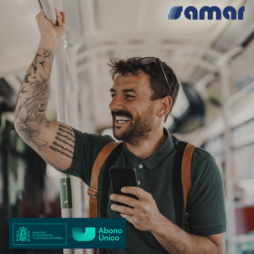 🚌✨ Descubre el Abono Único y empieza a ahorrar 

Abono personal que te permite optimizar tus trayectos, beneficiarte de condiciones especiales y disfrutar de una experiencia de viaje más ágil y sencilla 🚍💳

🔗 samar.es/abonounico

💙 Da el paso y muévete con ventaja.