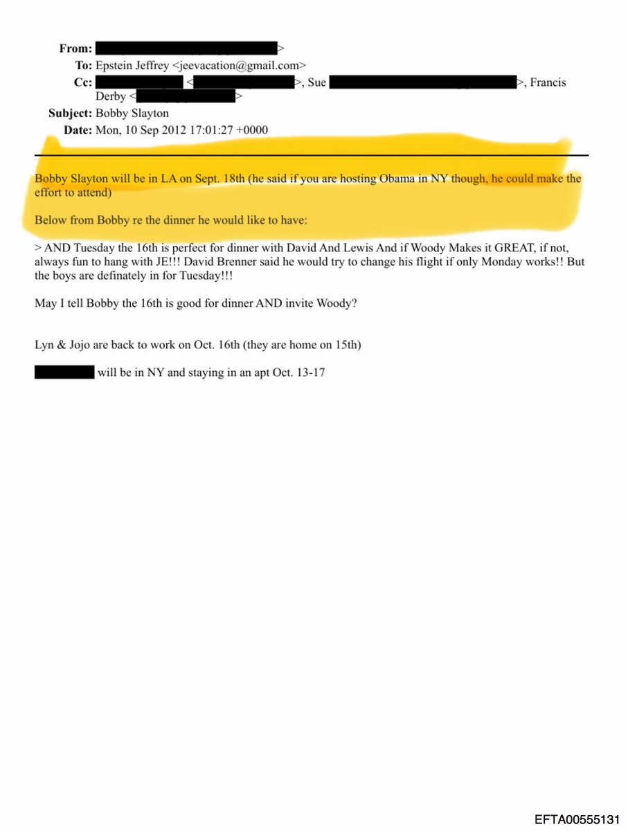 Rangervall's tweet photo. Who was president September 18 2012? 

Here’s part of your Epstein Obama ties from the Epstein files. 

On September 18, 2012, President Obama was in New York City, where he delivered remarks at a campaign event at the Waldorf Astoria Hotel. Earlier that day, he also welcomed the WNBA Champion Minnesota Lynx to the White House. 
National Archives (.gov)
National Archives (.gov)
 +1
Location 1 (Morning/Afternoon): White House, Washington, D.C..
Location 2 (Evening): New York City, New York (Waldorf Astoria).