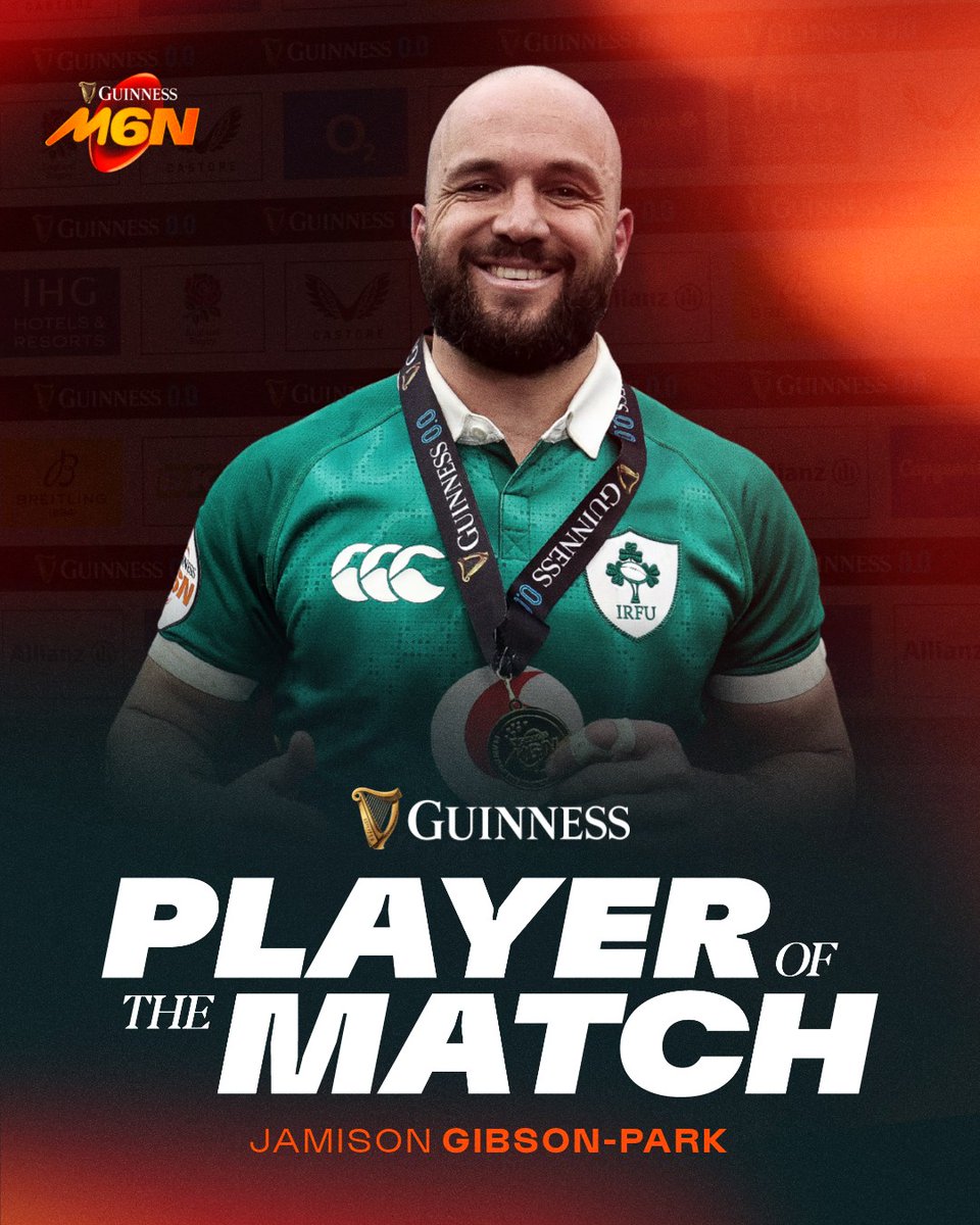 🏅 Today's #Guinness Player of the Match, Ireland's Jamison Gibson-Park 🤩

#GuinnessM6N #Since1883