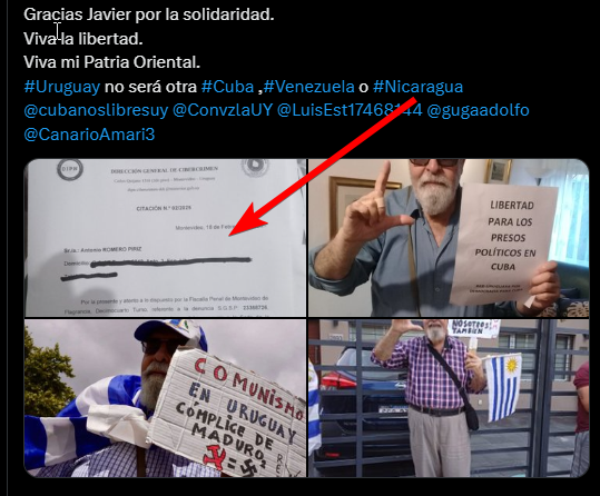 angelo_voiello's tweet photo. 🚨 ALERTA  

Le pido a todo el que lea que por favor se haga eco.
En #Uruguay se están comenzando a citar personas por el hecho de expresar su opinión en redes sociales. En pocos días se han visto varios casos en los que se les llama a ciudadanos a rendir cuentas por el hecho de expresarse libremente.

Esta quedando en evidencia un camino oscuro que  las autoridades uruguayas han tomado y la oposición está permitiéndolo. 

El mundo debe poner atención a esto. Estos casos no deben pasar desapercibidos. Menos aun con el vinculo latente y evidente que existe entre las vertientes de izquierda radical de Uruguay y Cuba.

Esto NO es coincidencia. Y no es la primera vez que este tipo de gobierno comienza a hacer estas cosas de manera "discreta" hasta que es demasiado tarde. 

Por favor correr la voz , no necesitamos mas bastiones de izquierda!

@Fachoypico @RomeroPiriz @FelipeVill26158 @alexotaola @elieceravila_ @UnAserePensante @SecRubio @MaElviraSalazar @RepCarlos @MarioDB @juanrallo 

https://t.co/KrBtyw1gcM
https://t.co/JkJ9ILhHbn
https://t.co/Afh6EuMHri