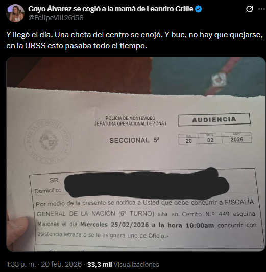 angelo_voiello's tweet photo. 🚨 ALERTA  

Le pido a todo el que lea que por favor se haga eco.
En #Uruguay se están comenzando a citar personas por el hecho de expresar su opinión en redes sociales. En pocos días se han visto varios casos en los que se les llama a ciudadanos a rendir cuentas por el hecho de expresarse libremente.

Esta quedando en evidencia un camino oscuro que  las autoridades uruguayas han tomado y la oposición está permitiéndolo. 

El mundo debe poner atención a esto. Estos casos no deben pasar desapercibidos. Menos aun con el vinculo latente y evidente que existe entre las vertientes de izquierda radical de Uruguay y Cuba.

Esto NO es coincidencia. Y no es la primera vez que este tipo de gobierno comienza a hacer estas cosas de manera "discreta" hasta que es demasiado tarde. 

Por favor correr la voz , no necesitamos mas bastiones de izquierda!

@Fachoypico @RomeroPiriz @FelipeVill26158 @alexotaola @elieceravila_ @UnAserePensante @SecRubio @MaElviraSalazar @RepCarlos @MarioDB @juanrallo 

https://t.co/KrBtyw1gcM
https://t.co/JkJ9ILhHbn
https://t.co/Afh6EuMHri