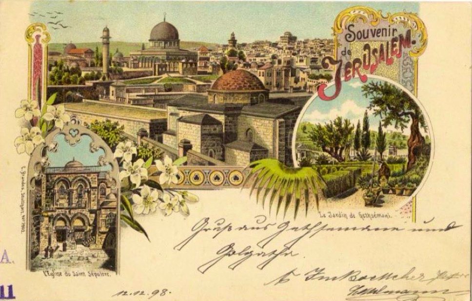 VintageVault8's tweet image. Post cards from Palestine, 1900.