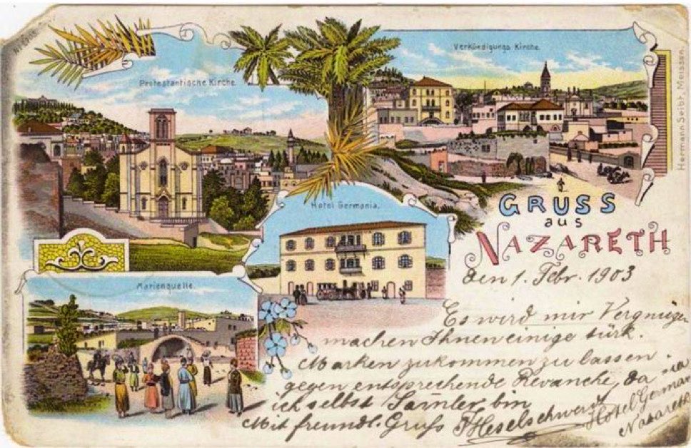 VintageVault8's tweet image. Post cards from Palestine, 1900.