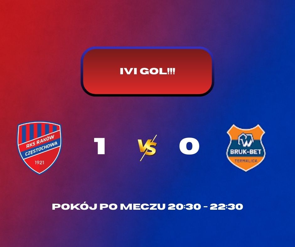20:30 zapraszamy na pokój na X po meczu Raków - Bruk-Bet Termalica. Moderuje Wadim. Rozmawiamy do 22:30.