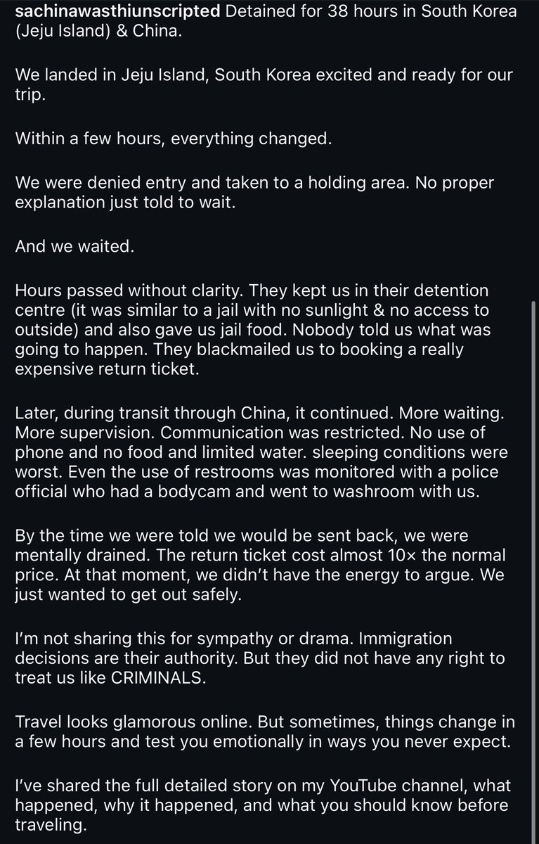 Hey <a href="/RokEmbIndia/">Korean Embassy India</a> Ambassador Lee Seong-ho must answer on this? 

Why are you being racist towards Indian who are genuinely travelling? This isn’t the first time, this time you have crossed the like detaining genuine travellers

See the video in next tweet