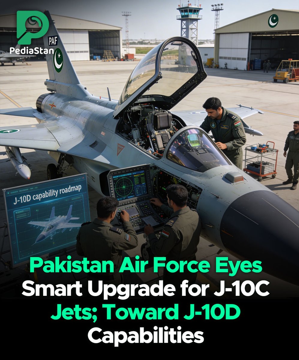 Pediastan's tweet photo. Pakistan Air Force is planning advanced upgrades for its J‑10C fighter jets, aiming to gradually introduce capabilities aligned with the next-generation J‑10D. 

#PAF #J10CUpgrade #MilitaryAviation #DefenseTech #pediastan https://t.co/9spQQG3zVB