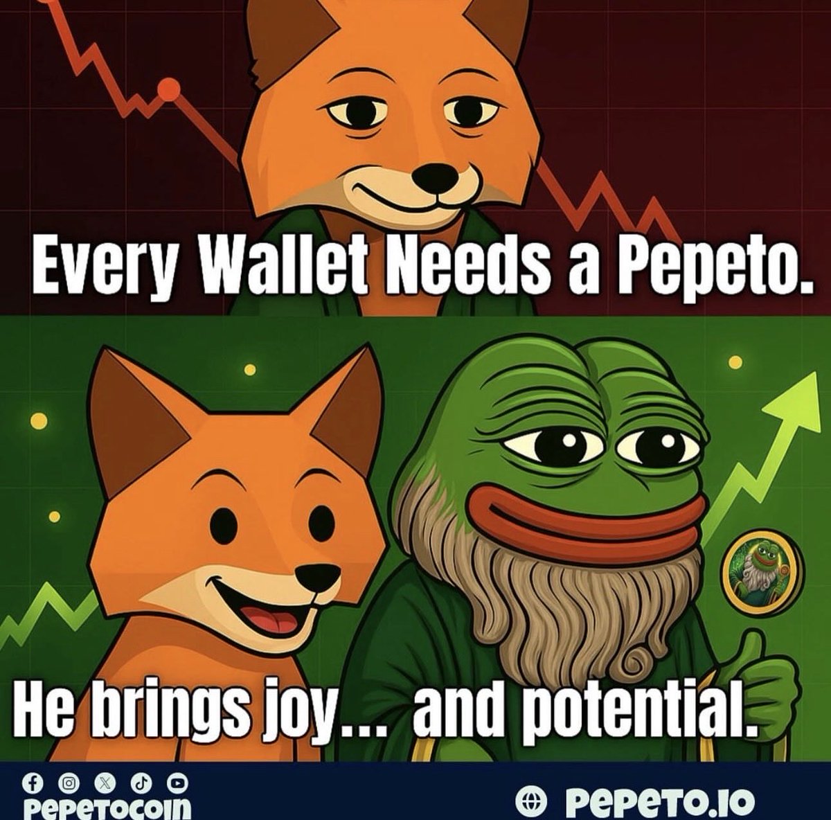 Pepetocoin's tweet photo. Adding $PEPETO feels different,

more joy, more gains, more power from the God of Frogs. 🐸💚💰

🔥 212 % staking rewards for holders

To invest, make sure to use only the official website🔗: https://t.co/6UAlEGrcrY 🐸

🎁 Join the $700K Giveaway before Tier 1 Listing: https://t.co/yBoyqCWawH

#Pepeto #PEPETO #Memecoin #CryptoPresale #Ethereum