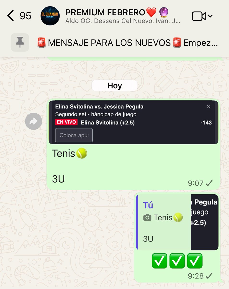 PICK PREMIUM✅✅✅

Llegó el Primer Verde del Día🔥🔮

Lo que resta de Febrero y TODO Marzo por tan solo $999‼️‼️

Promoción Válida para las primeras 3 personas que me Manden DM📩📩