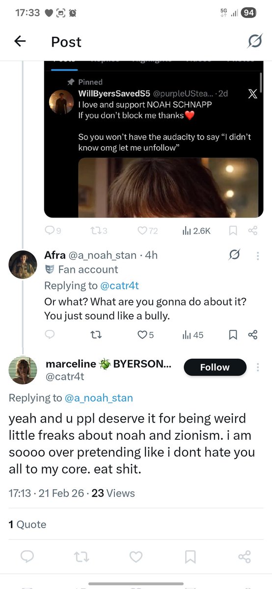 a_noah_stan's tweet photo. Yes, they just accepted they are bullies and blocked me like cowards so I cannot respond to them. The performative hate when they know they are just saying bs and too afraid of people who make them face the truth! #positivitygate fr. https://t.co/g7hBDiT04S