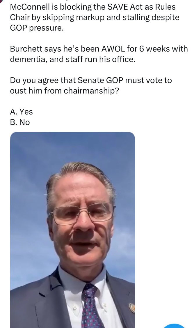mickitiki's tweet image. Mitch McConnell for 6 weeks AWOL. His dementia is on full display while his staffers pull his strings. He must be voted out and retired immediately from not just his chairmanship but from office.