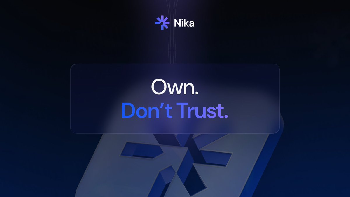 CEX comfort feels safe. Until it isn’t.

But convenience often means trusting a third party with full authority over your funds, your access, and your ability to move capital without restrictions.

Nika puts control back in your hands. Own what's yours.