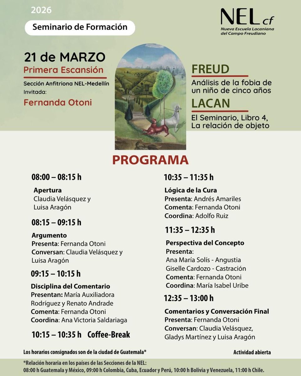 Programa de la Primera Escansión del Seminario de formación de la NEL