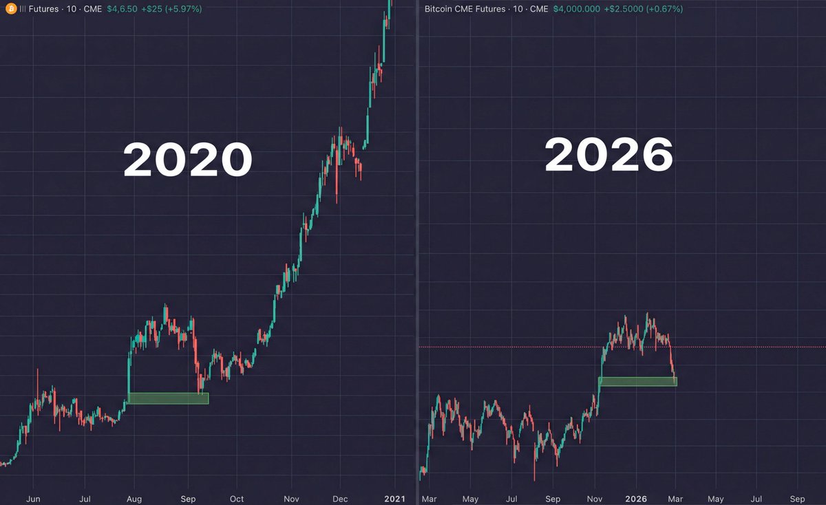 Porównywanie wykresu sprzed 6 lat do dzisiejszego rynku to czyste hopium. Kapitalizacja jest inna, płynność jest inna, a fundamenty makro leżą w zupełnie innym miejscu. 
Ktoś z Was realnie wierzy, że historia się powtórzy?