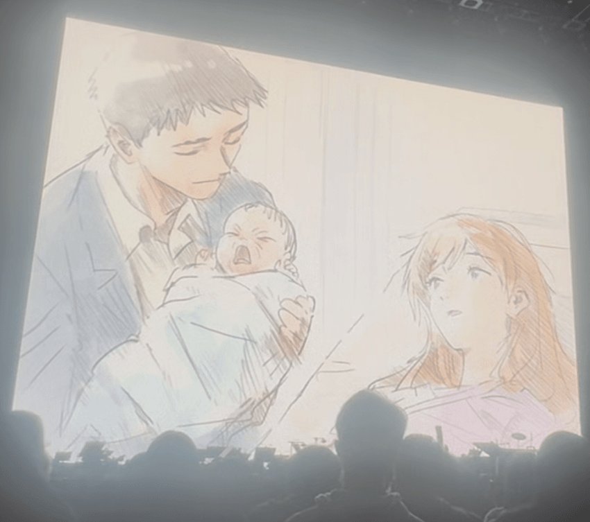 En el corto de Asuka que se está proyectando en el Eva Fest ella tiene una visión de un universo alterno donde se casa con Shinji y hasta tienen una hija.

Anno me arruinó la vida por enésima vez.