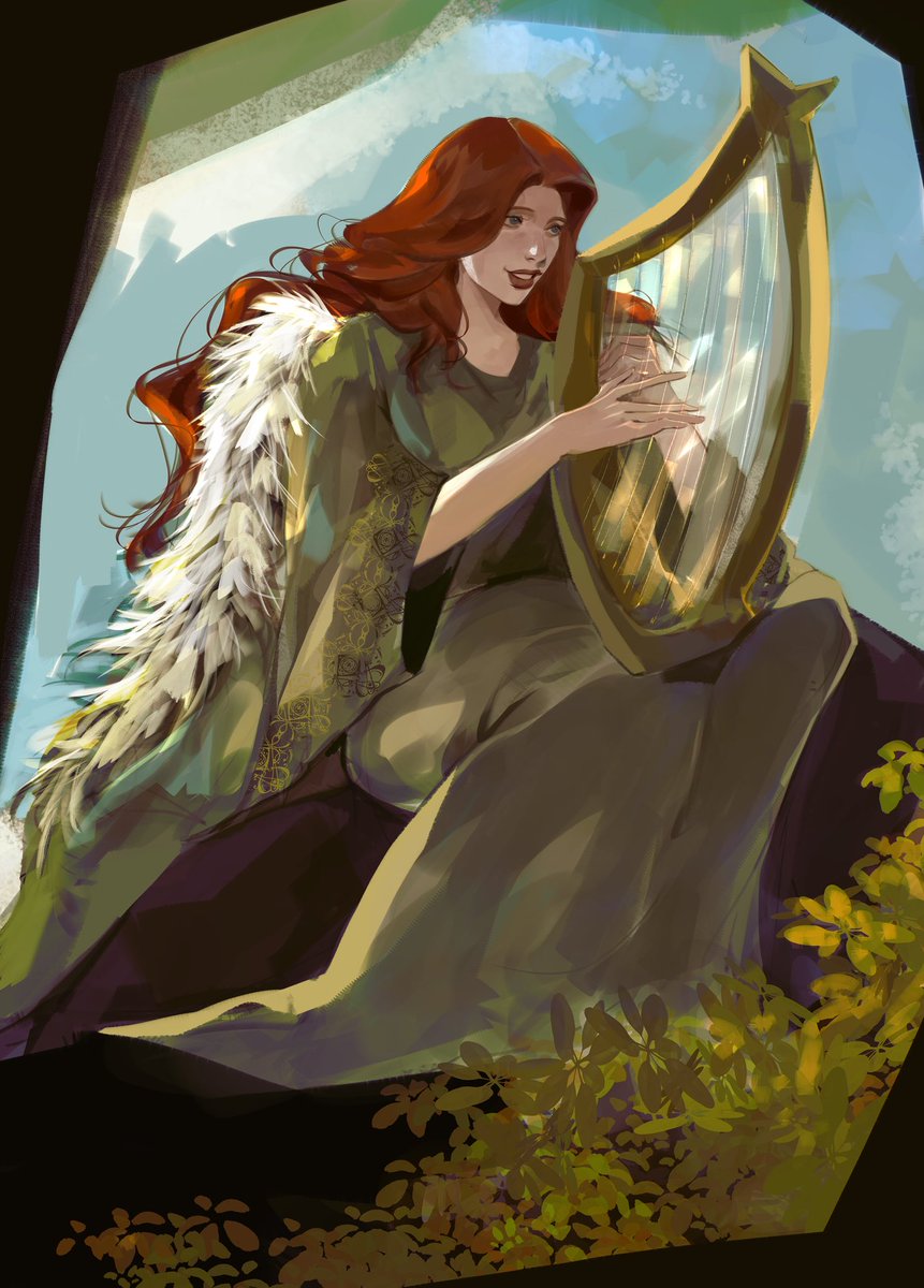 “Sansa could sew and dance and sing. She wrote poetry. She knew how to dress. She played the high harp and the bells. Worse, she was beautiful” -Arya, AGoT
-
The stunning Sansa Stark playing the harp, skillfully of course <3
#sansastark #sansa