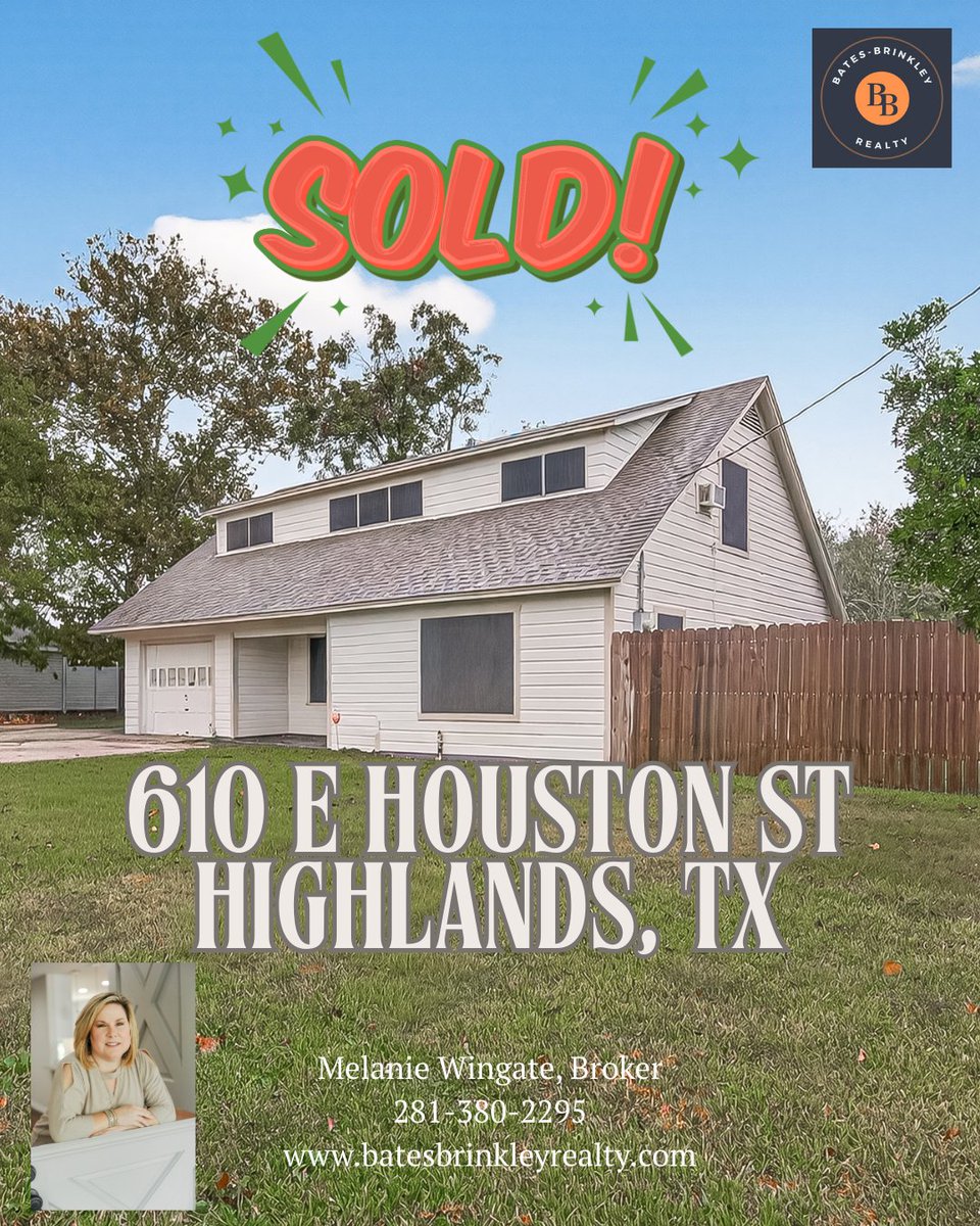 MelanieWingate's tweet photo. Just Sold in Highlands, TX
🙍‍♀️Melanie Wingate, Realtor®
📍Serving Southeast Texas including Baytown, Highlands, Dayton, Mont Belvieu, Crosby, Anahuac, Cleveland and surrounding areas
📞281-380-2295
📧melanie@batesbrinkleyrealty.com
💻https://t.co/NFdDwlT6Fv https://t.co/0ikISgl3UV