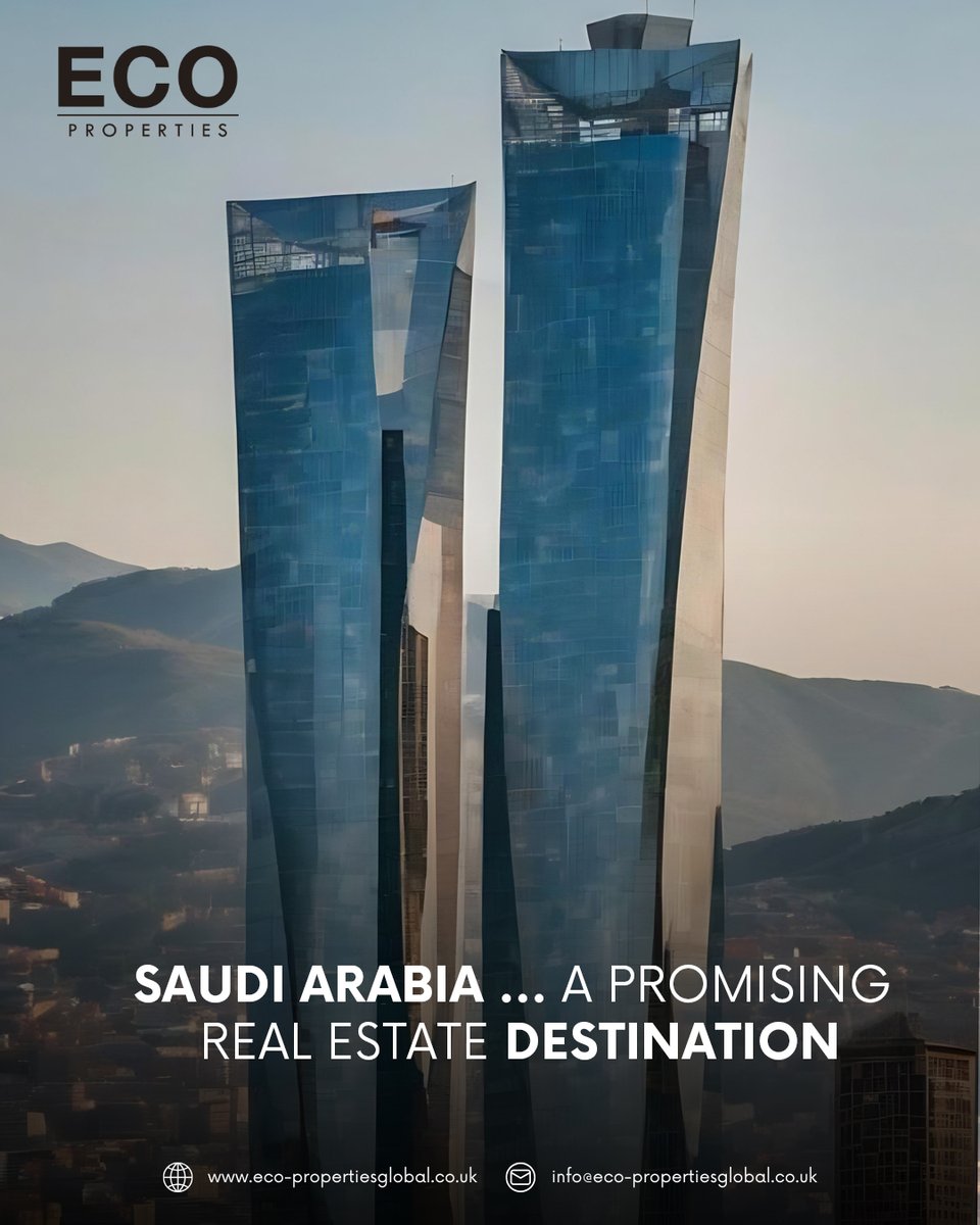 ecopropertiesuk's tweet photo. يشهد القطاع العقاري في المملكة العربية السعودية تطورًا متسارعًا مدعومًا بالمشاريع الكبرى والتوسع العمراني المستمر، ما يعزز من جاذبية السوق أمام المستثمرين الباحثين عن فرص مستقرة ونمو طويل الأجل.

------------------------------

The real estate sector in Saudi Arabia is experiencing rapid growth, driven by major development projects and ongoing urban expansion, enhancing the market’s appeal for investors seeking stability and long-term returns.

For more information, visit: https://t.co/MnJa3LqdQP
🔴Contact us at: info@eco-propertiesglobal.co.uk
🔴Call us at: +966 0555126435