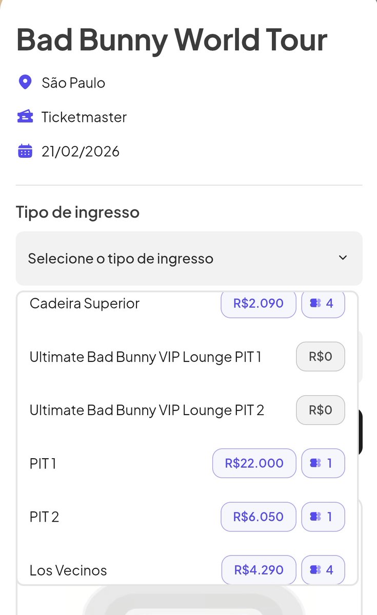Dois do show Do Bad Bunny aqui no Brasil, as revenda de ingressos nunca mais serão a mesma, virou consórcio 😪