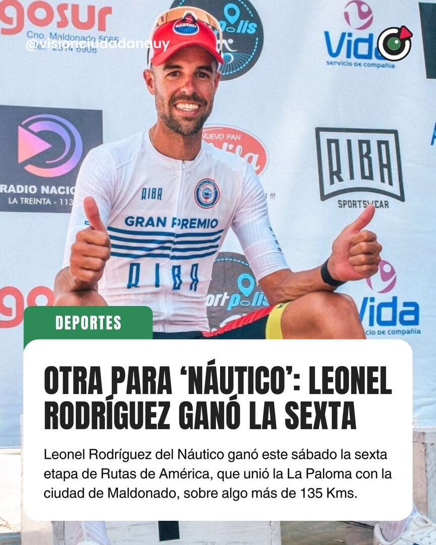 🏁 Leonel Rodríguez del Náutico de Boca del Cufré se quedó este sábado con la sexta y penúltima etapa de la 54ª edición de Rutas de América, que unió La Paloma con Maldonado, sobre algo mas de 135 kilómetros.

Anderson Maldonado, también del Náutico, sig… instagr.am/p/DVBvTtVEuH4/