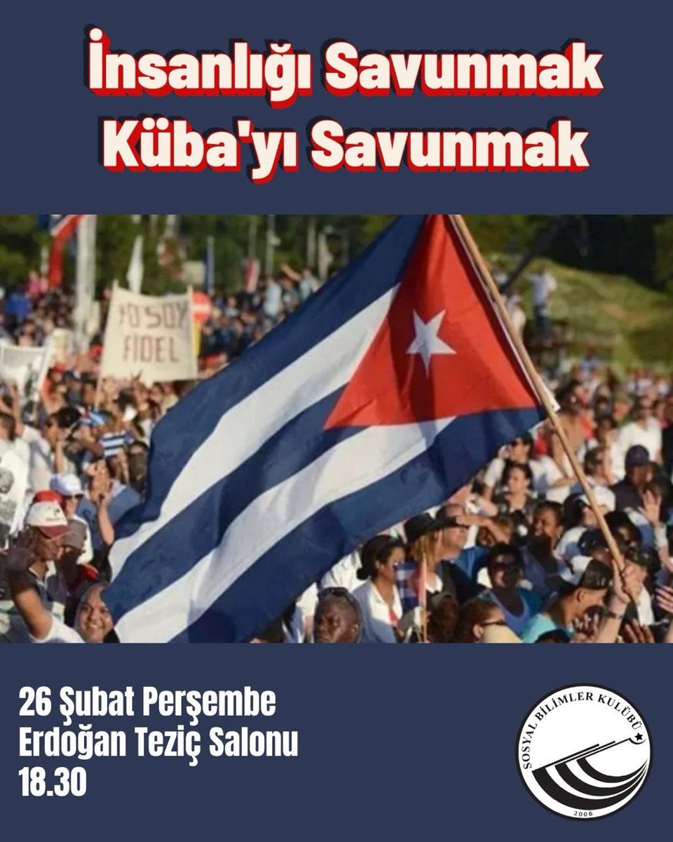 GsuSobik's tweet photo. 60 yılı aşkın süredir ABD emperyalizmine karşı direnen Küba ile dayanışmak bugün ne anlama geliyor? ABD elindeki bütün kaynaklara rağmen nasıl Küba'yı yenemiyor? Bu soruları tartışmak için bütün sıra arkadaşlarımızı 26 Şubat Perşembe günü saat 18.30’da Erdoğan Teziç’e bekliyoruz. https://t.co/eipXowRLXb