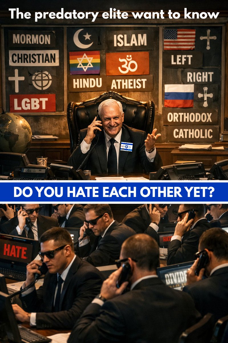 𝗗𝗼 𝘆𝗼𝘂 𝗵𝗮𝘁𝗲 𝗲𝗮𝗰𝗵 𝗼𝘁𝗵𝗲𝗿 𝘆𝗲𝘁?

The human kings and engineers, 
that reject God, want us divided. 

God wants us, even when attacked, 
to surrender to His authority and provision. 

He has been trying to teach us
LOVE over hatred.
MERCY over judgment.
FORGIVE