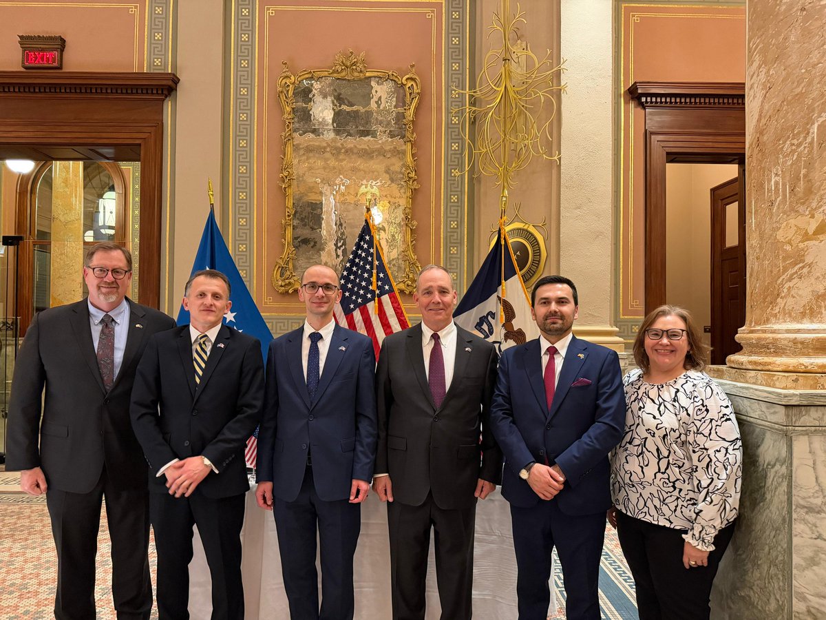 In Des Moines, marking the 18th anniversary of the independence of the Republic of Kosova, and celebrating a dynamic partnership with Iowa in defense, education, economy and culture.