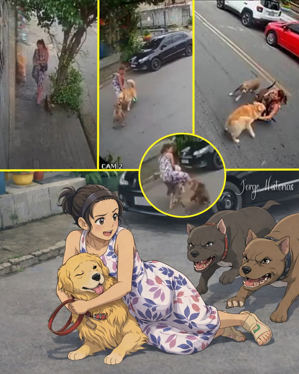 A pesar de su embarazo, no dudó en proteger a su mascota de dos pitbulls.

Thayná Santos, una mujer brasileña con siete meses de gestación, estaba paseando a su golden retriever, Aslan, en São Paulo cuando dos pitbulls sin correa ni bozal corrieron directo hacia ellos. En ese
