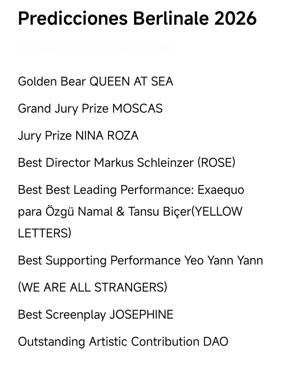 Esto preparé hoy 21.02 por la mañana
#berlinale2026