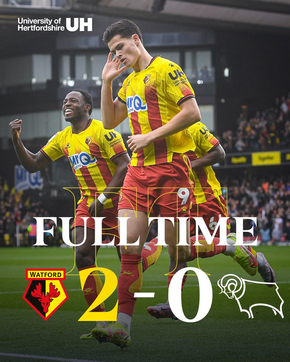 WatfordFC's tweet photo. Two goals. Three golden points. 👏🐝 https://t.co/BxmvZ15GCq