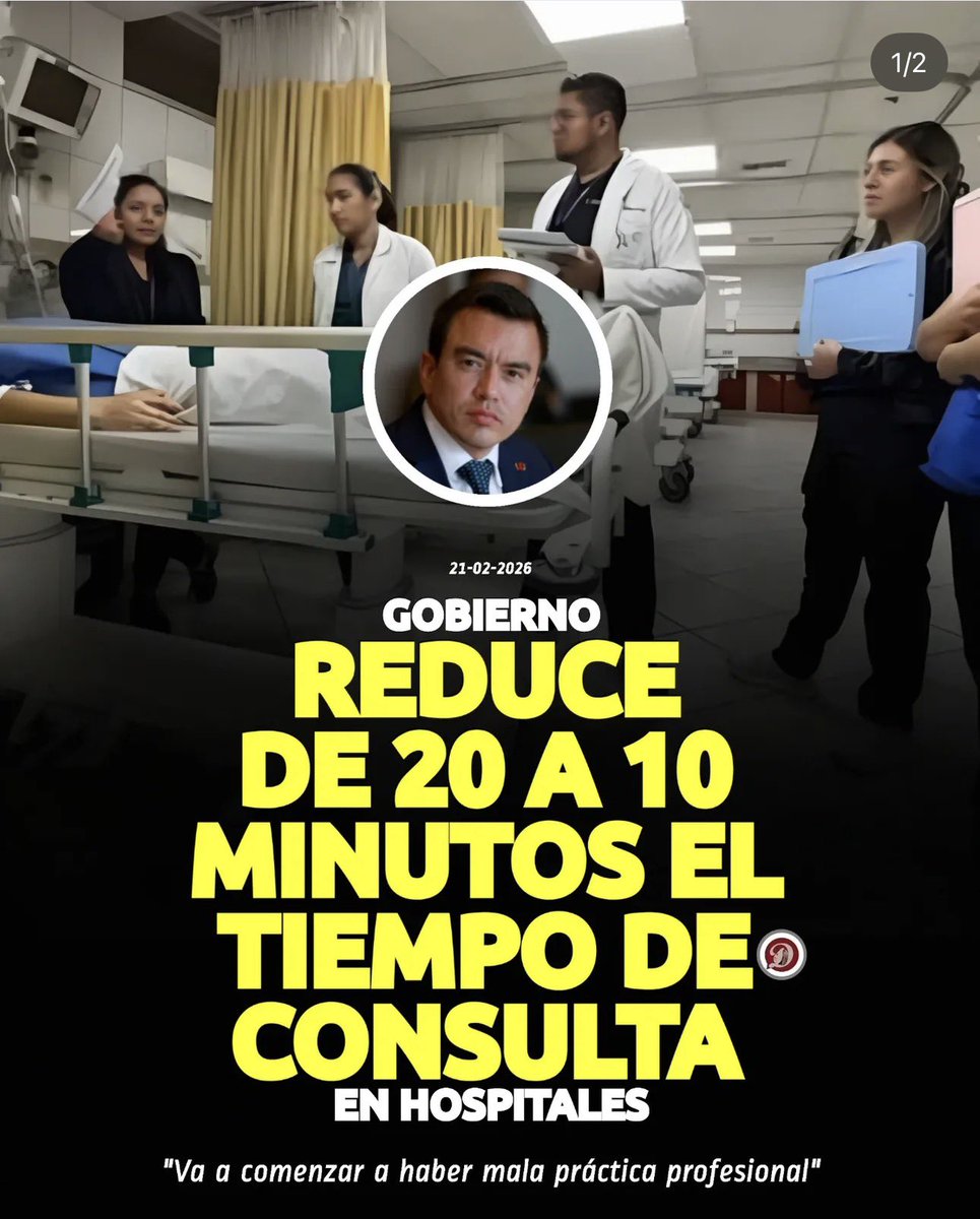 DrJulioCueva's tweet image. Reducir la consulta médica de 20 a 10 minutos no es eficiencia: es institucionalizar la mala práctica. Es imposible cumplir el buen acto médico, diagnosticar correctamente y proteger al paciente en ese tiempo. El Estado crea condiciones de error y asume la responsabilidad por los