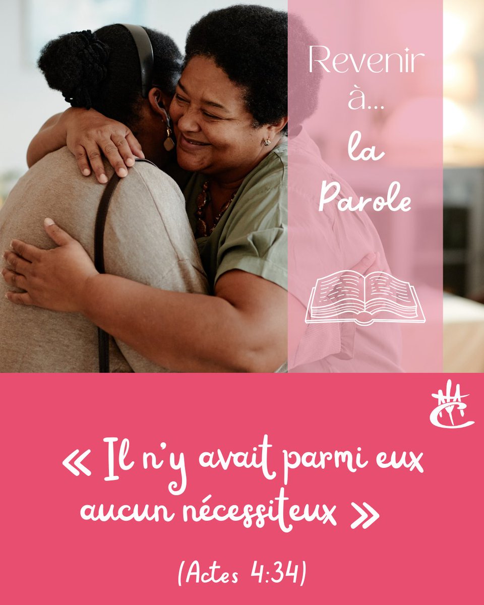 🇫🇷 📖 « Il n’y avait parmi eux aucun nécessiteux. » (Ac 4,34)
Quand la Parole transforme le cœur, elle devient fraternité concrète : personne n’est oublié. 🤝✨
#Revenir #Consolation #FamilleConsolation