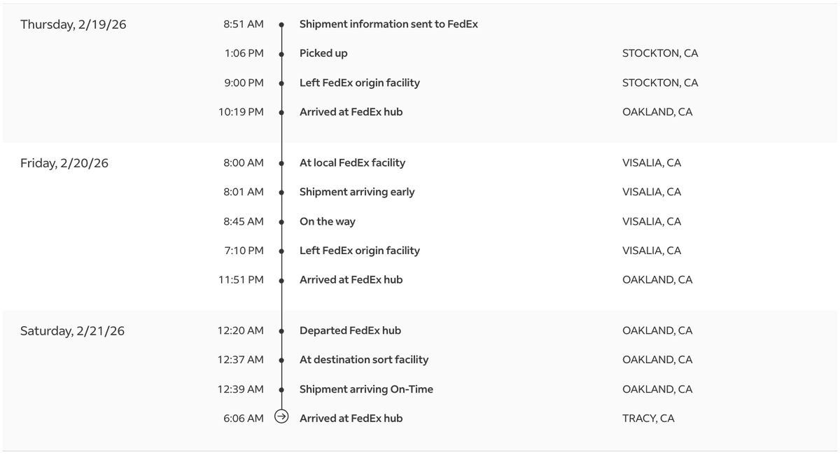 Hey <a href="/FedEx/">FedEx</a> , you've gotten dangerously close to the destination a couple of times... how's logistics going on your end? I'm rootin' for ya on Monday... will be anxiously waiting (again).