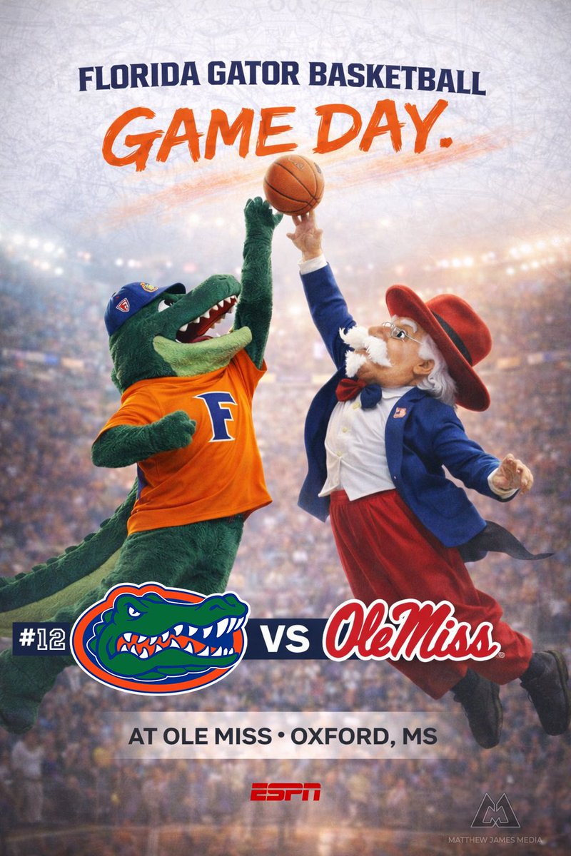 SEC clash in Oxford.
Business trip.

Gators in Oxford looking to control the glass, control the game, and control the SEC race.

Let’s eat. Gator boyz stay hot!!🐊🏀